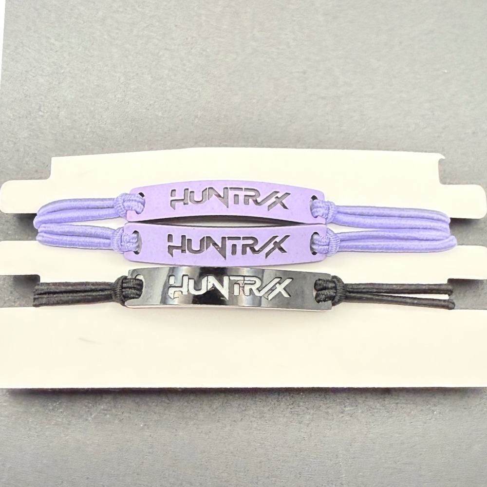 Huntrx Elastic Wristband Bracelet Set of 3 Purple Black Logo Sport‎ Accessory